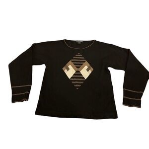 Lauren Hansen Black 2-Ply Cashmere
Crewneck Sweater Argyle